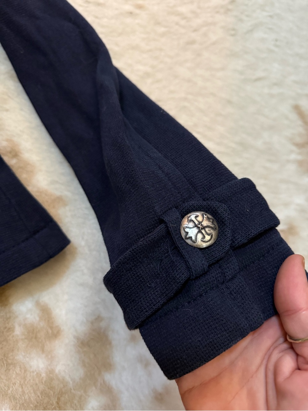 2000’s bebe Navy Double-Breasted Military-Style Blazer - Picture 4 of 7